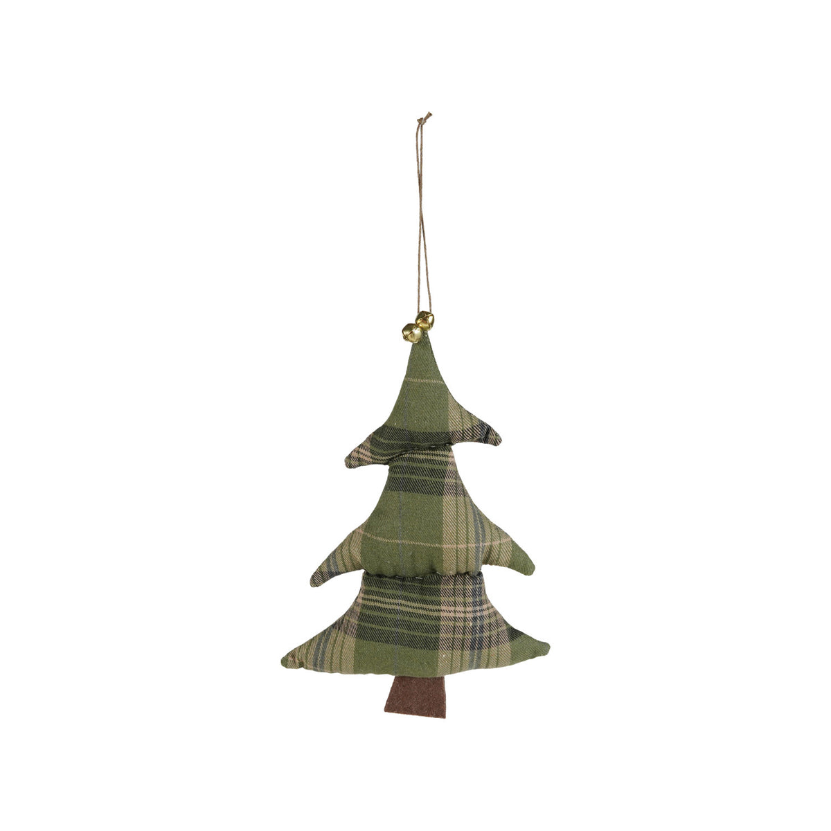 Fabric Tree Ornament with Jingle Bells