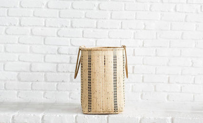 Laundry Storage Basket Container | Stripe on Natural base