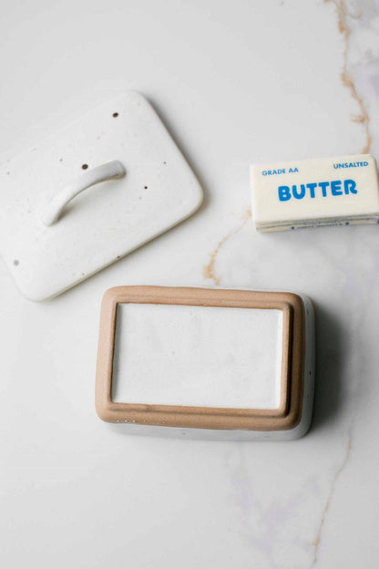 Speckled Butter Dish with Lid