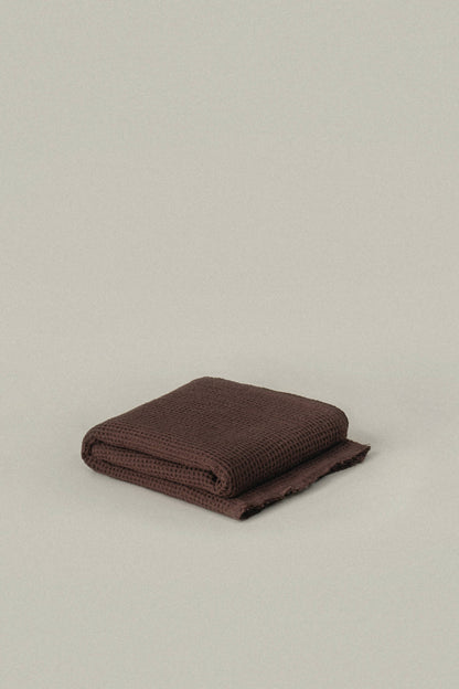 Quick Dry Soft Waffle Cotton Bath Towel | Umber Brown