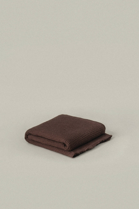 Quick Dry Soft Waffle Cotton Bath Towel | Umber Brown