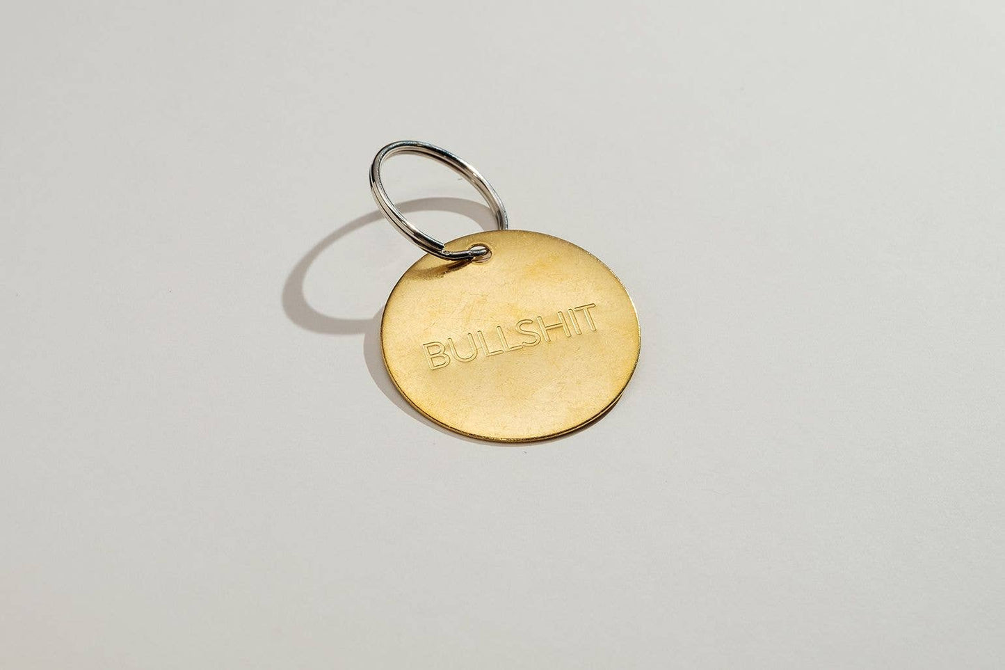 BULLSHIT - Hand Pressed Brass Keychain