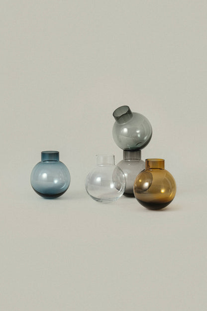 Artisan Tabletop Modern Hand Blown Glass Vase | Ball Clear