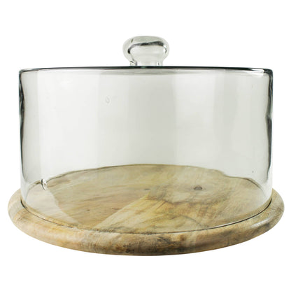 Bodega Cake Cloche, Glass & Wood