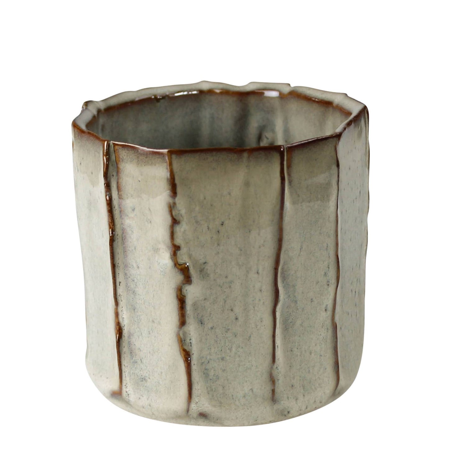 Chemi Cachepot, Ceramic - Med with plant