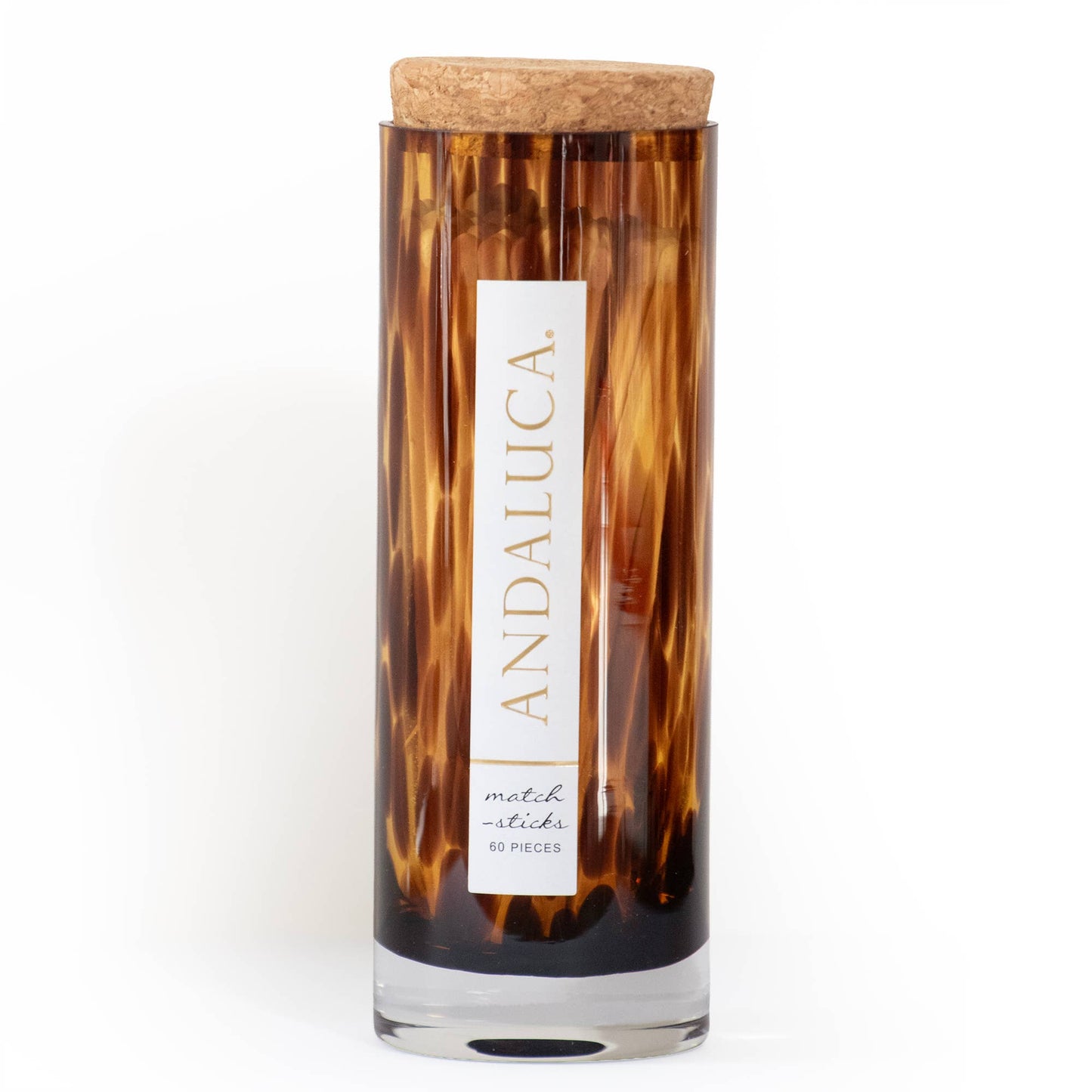Tortoise Glass Jar with Cork Lid & 60 Wooden Matches