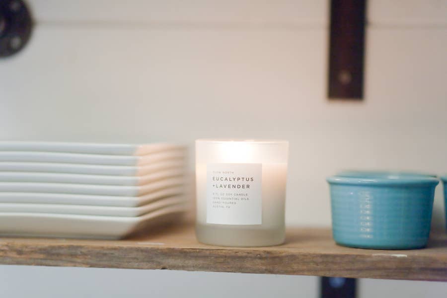 Eucalyptus + Lavender Frosted Soy Candle