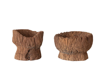 Found Carved Wood Mortar Bowl (Each One Will Vary)