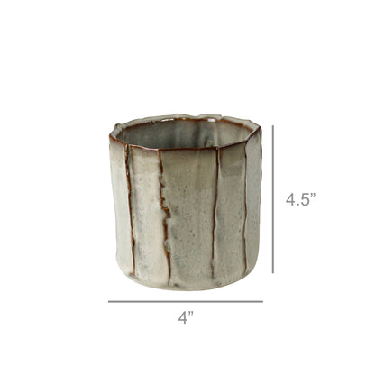 Chemi Cachepot, Ceramic - Med with plant