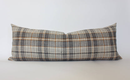 Brown Plaid Throw Pillow Cover, Neutral Beige Pillow | Nolan