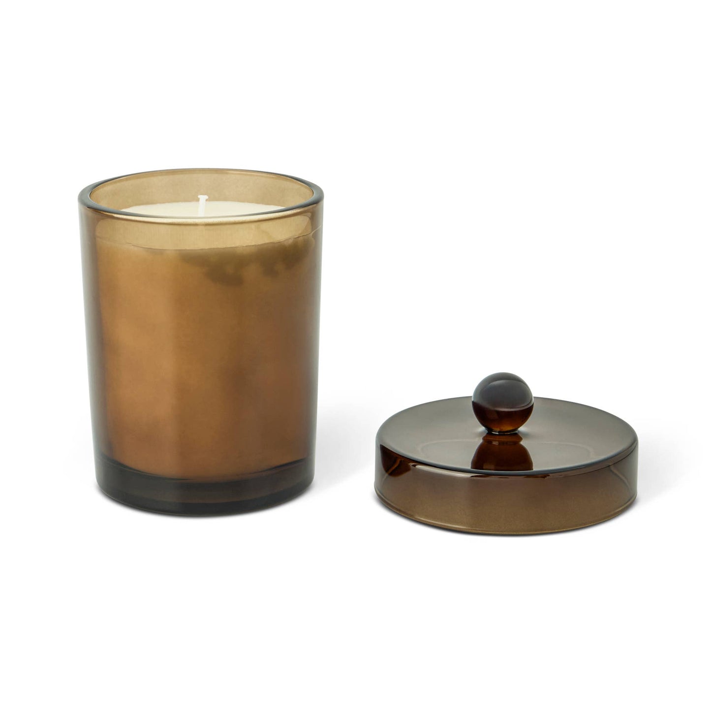 8.47oz Tall Round Scented Glass Candle  - Bourbon Espresso