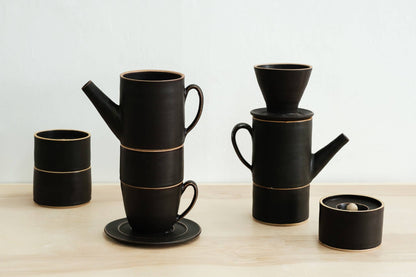 Stacking Ceramics Black Matte Teapot