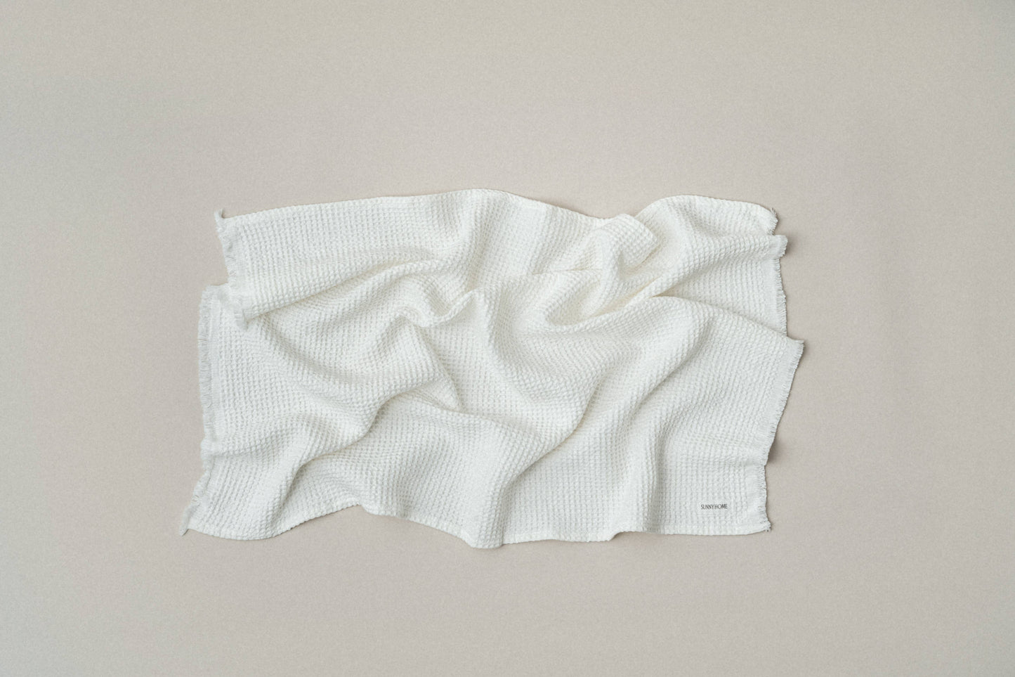 Quick Dry Soft Waffle Cotton Bath Towel | Soft White
