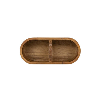 Yuma Slotted Oval Caddy Natural Wood