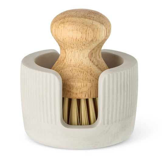 Scrub Brush with Diatomite Caddy - Grey