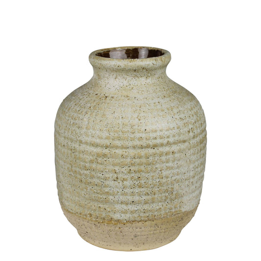 Umbria Pot with Texture, Ceramic, White