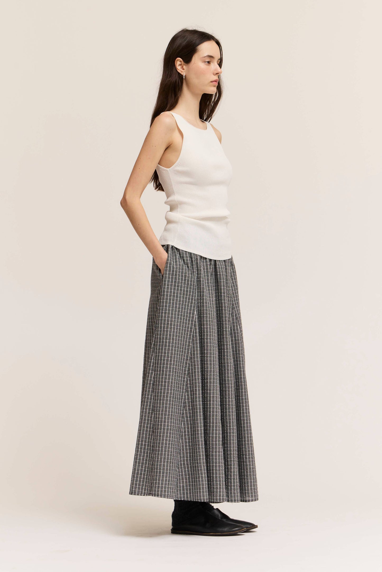 PLAID PANEL SKIRT