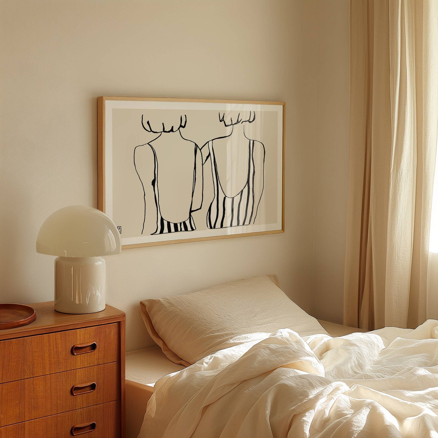 Figure Art Print: Two Women in Swimsuits, Giclée Fine Art