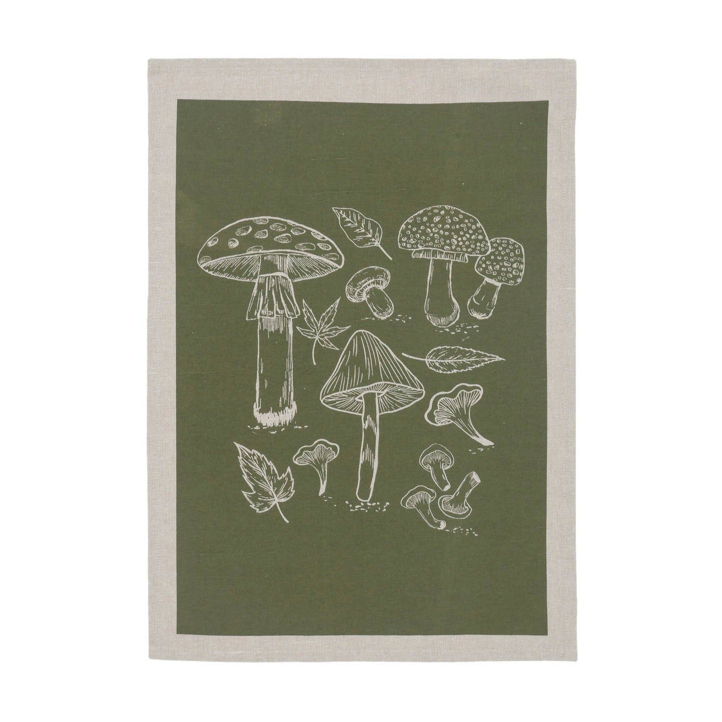 Tea Towel - Mushroom Waffle Towel Green