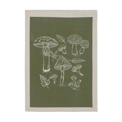 Tea Towel - Mushroom Waffle Towel Green
