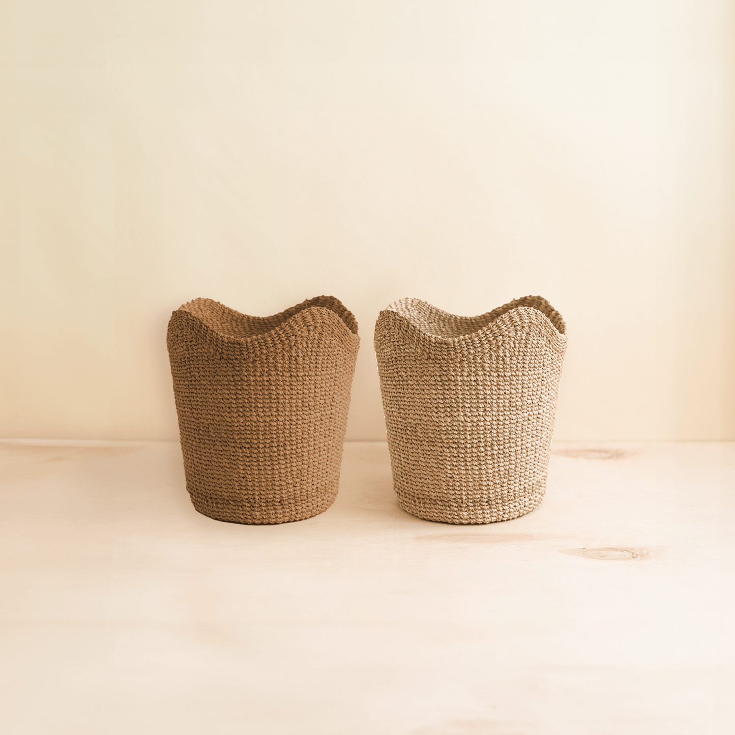 Small Natural Scallop Basket - Abaca Woven Basket | LIKHÂ