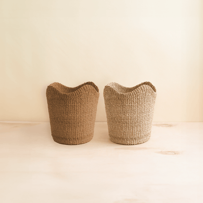 Small Natural Scallop Basket - Abaca Woven Basket | LIKHÂ