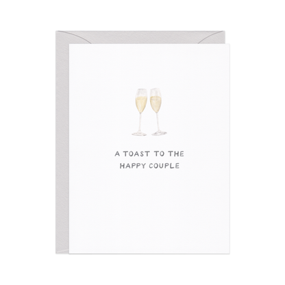 Champagne Toast — Classic Wedding Congrats Card