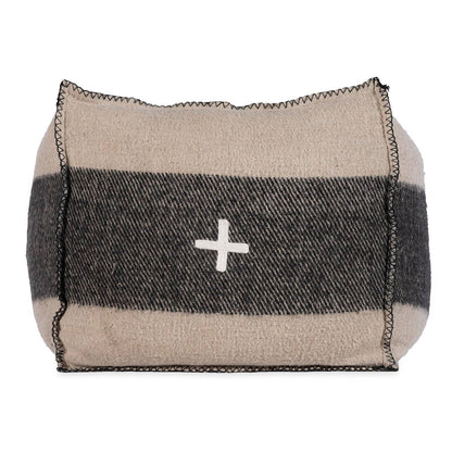 Swiss Army Pouf 18X18X18 Cream/Black