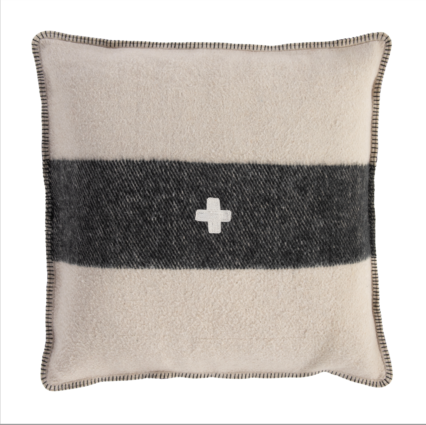 Swiss Army Pillow Cover 28X28 Cream/Black