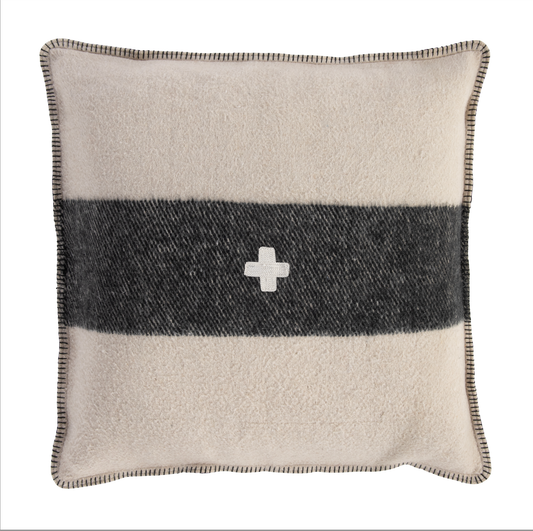 Swiss Army Pillow Cover 28X28 Cream/Black