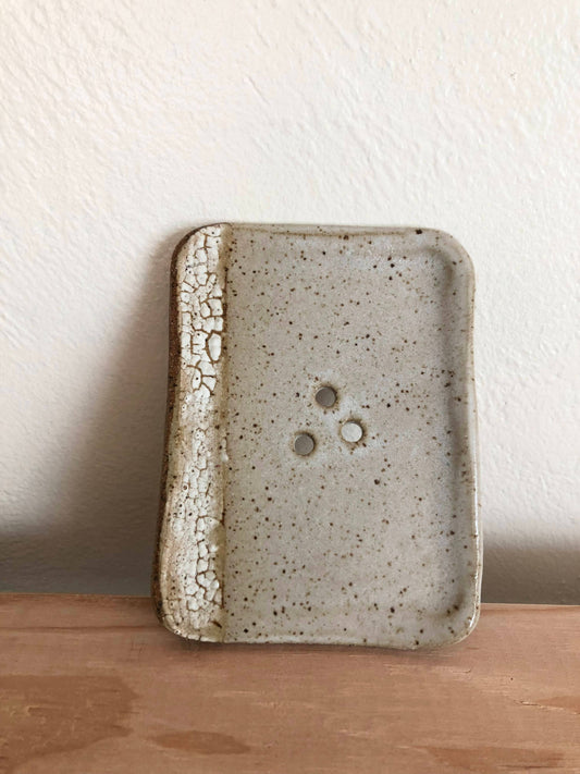 Soap Dish 〰️ Handmade Pottery 〰️ Ceramic 〰️ Crackle