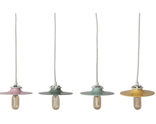 Stoneware Pendant Lamp, 6' Fabric Cord, 4 Colors (Hardwire Only)