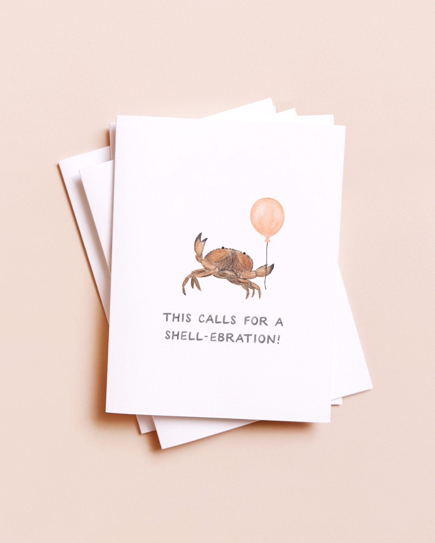 Shell-ebration Crab — Coastal Pun Congrats Card