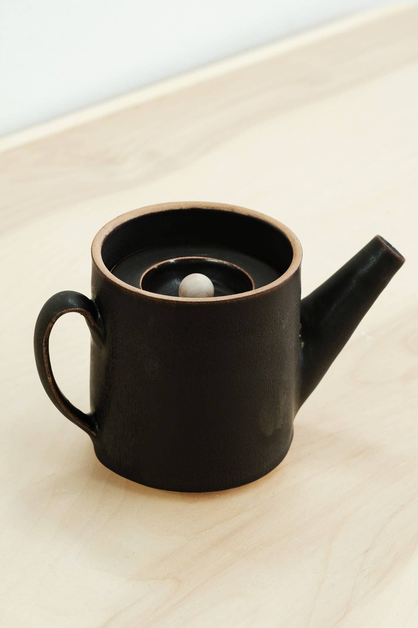 Stacking Ceramics Black Matte Teapot