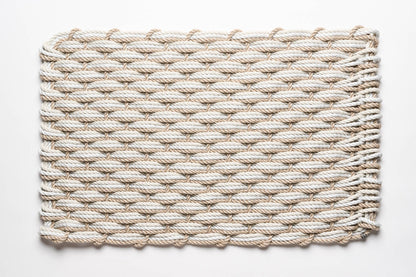 Sand + Fog Gray + Oyster Triple Weave Doormat