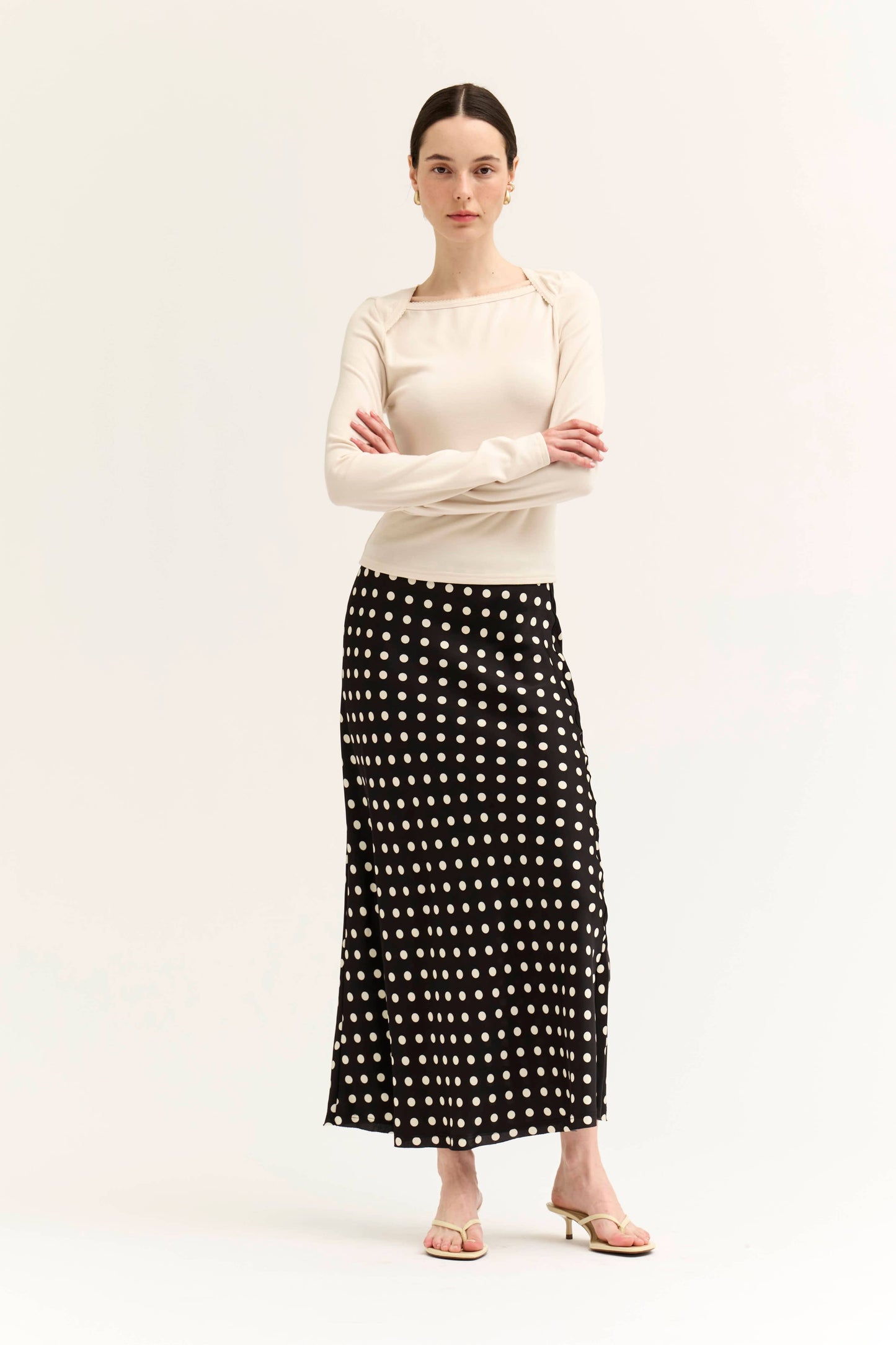 POLKA DOT SLIP SKIRT