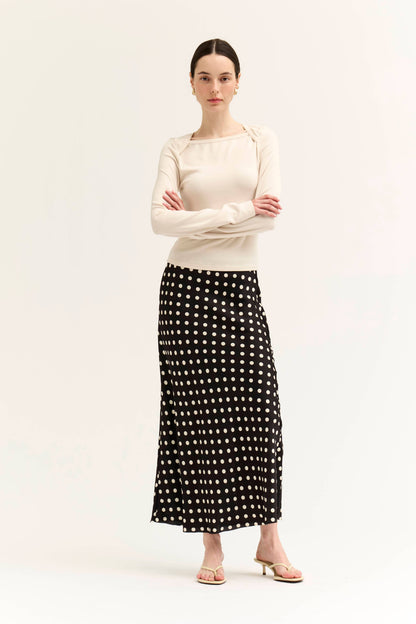 POLKA DOT SLIP SKIRT