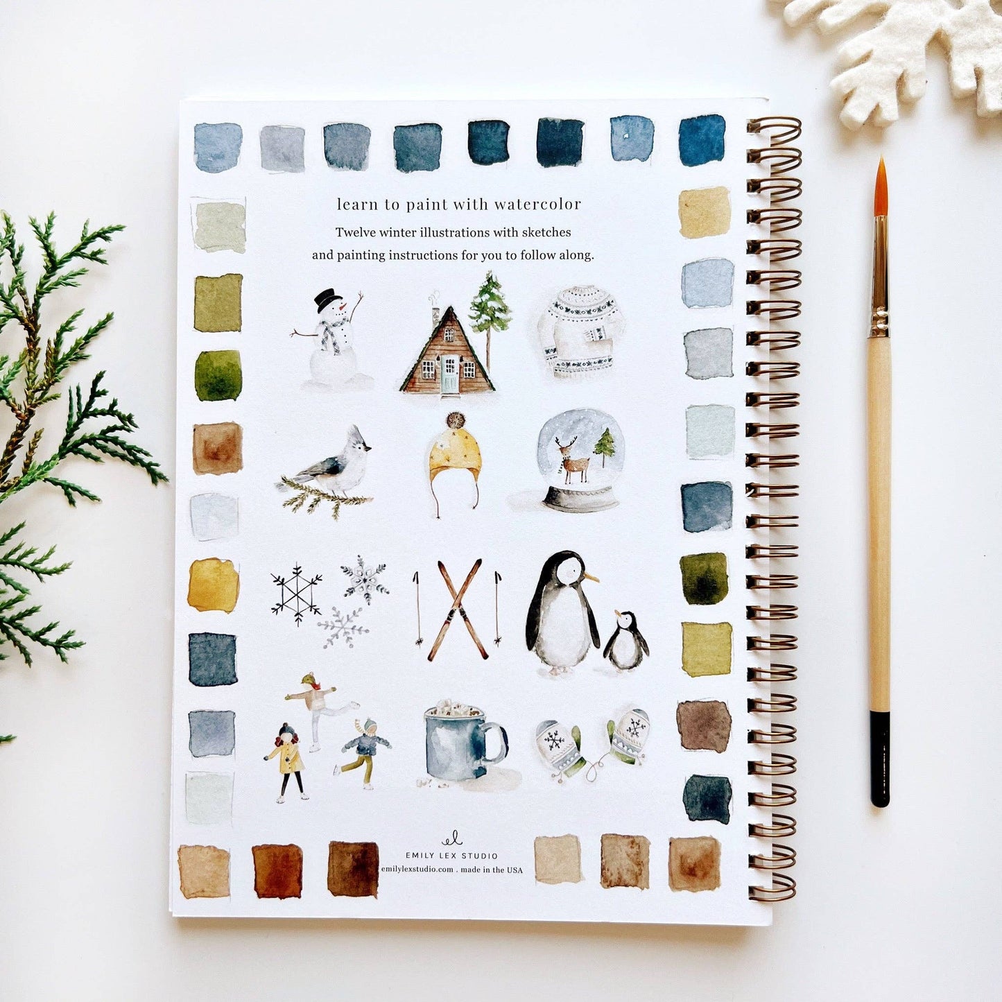 Winter watercolor workbook