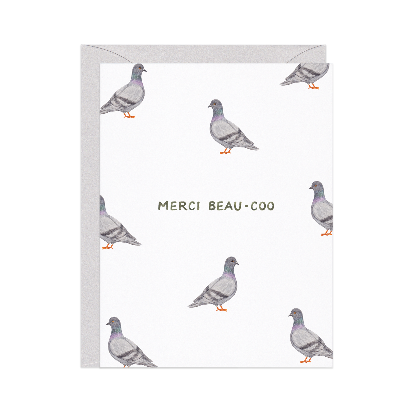 Merci Beau-coo Pigeon — French Pun Thank You Card