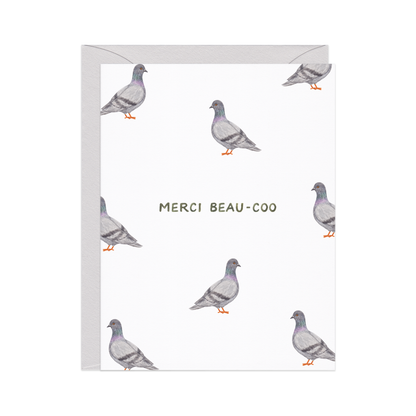Merci Beau-coo Pigeon — French Pun Thank You Card