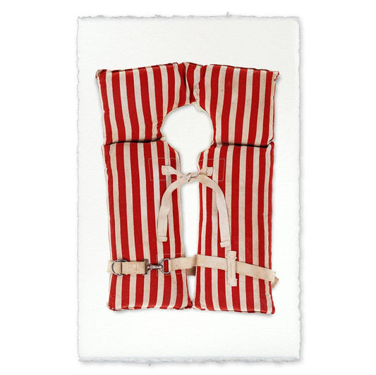 Framed Red-Striped Life Vest