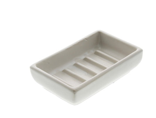 LUNA CERAMIC SOAP DISH - RECT - MATTE WHITE