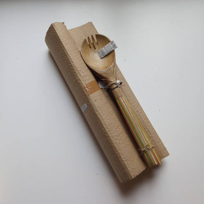 Striped Mango Wood Salad Servers *