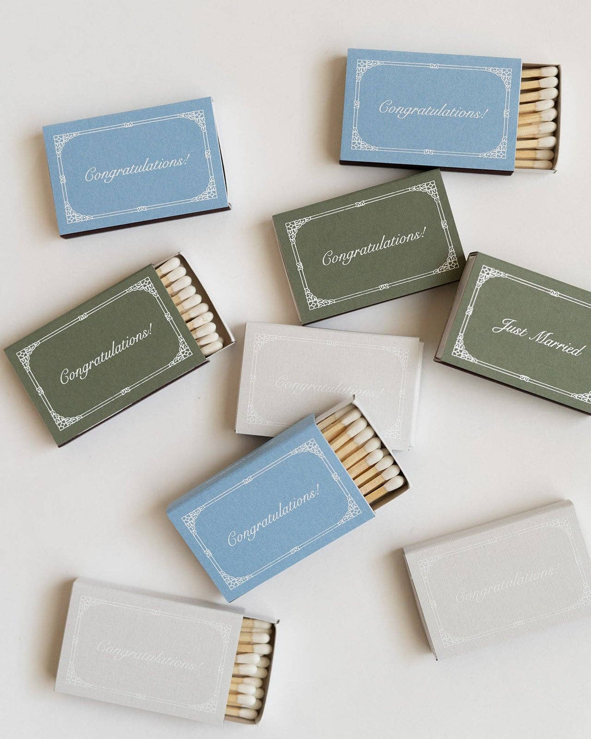 Just Married Matchbox (Sage)