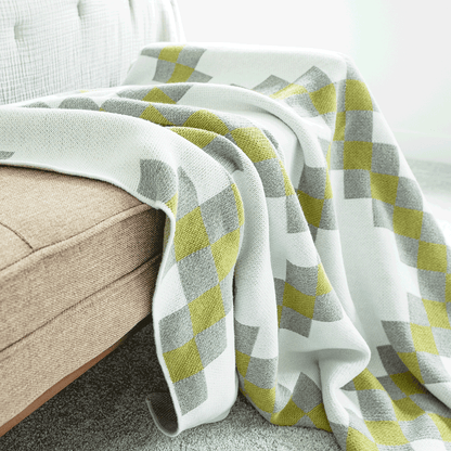 Baile Geometric Throw Blanket - Checkered, Irish-Inspired