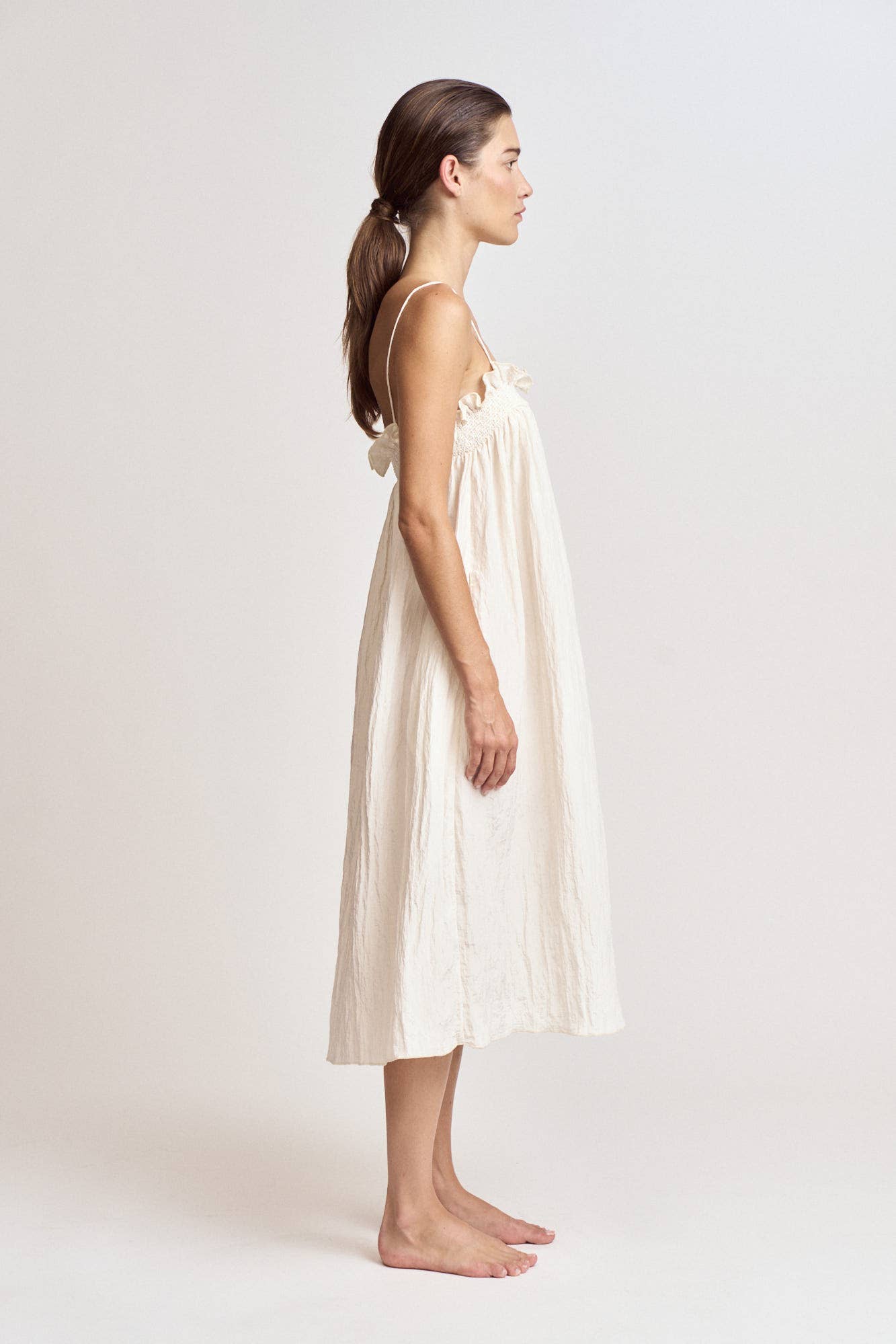 CRINKLE COLUMN DRESS