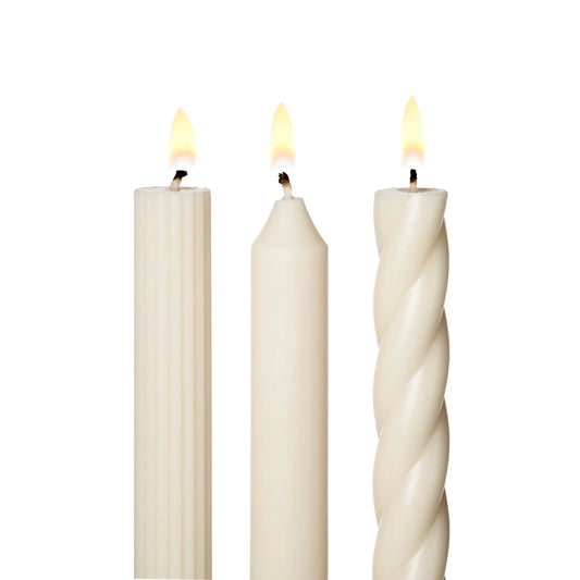 Driftwood Taper Candles, 3 pack