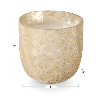 Winter White Large Crackle Candle