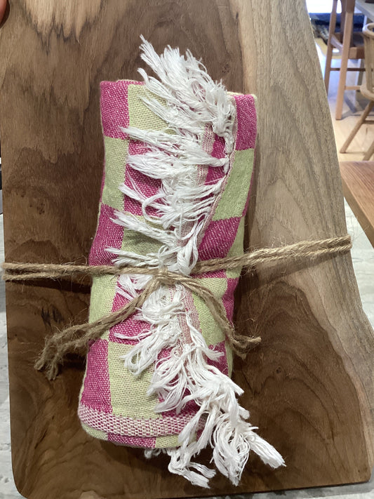 Live Edge Teak Board & Towel Set