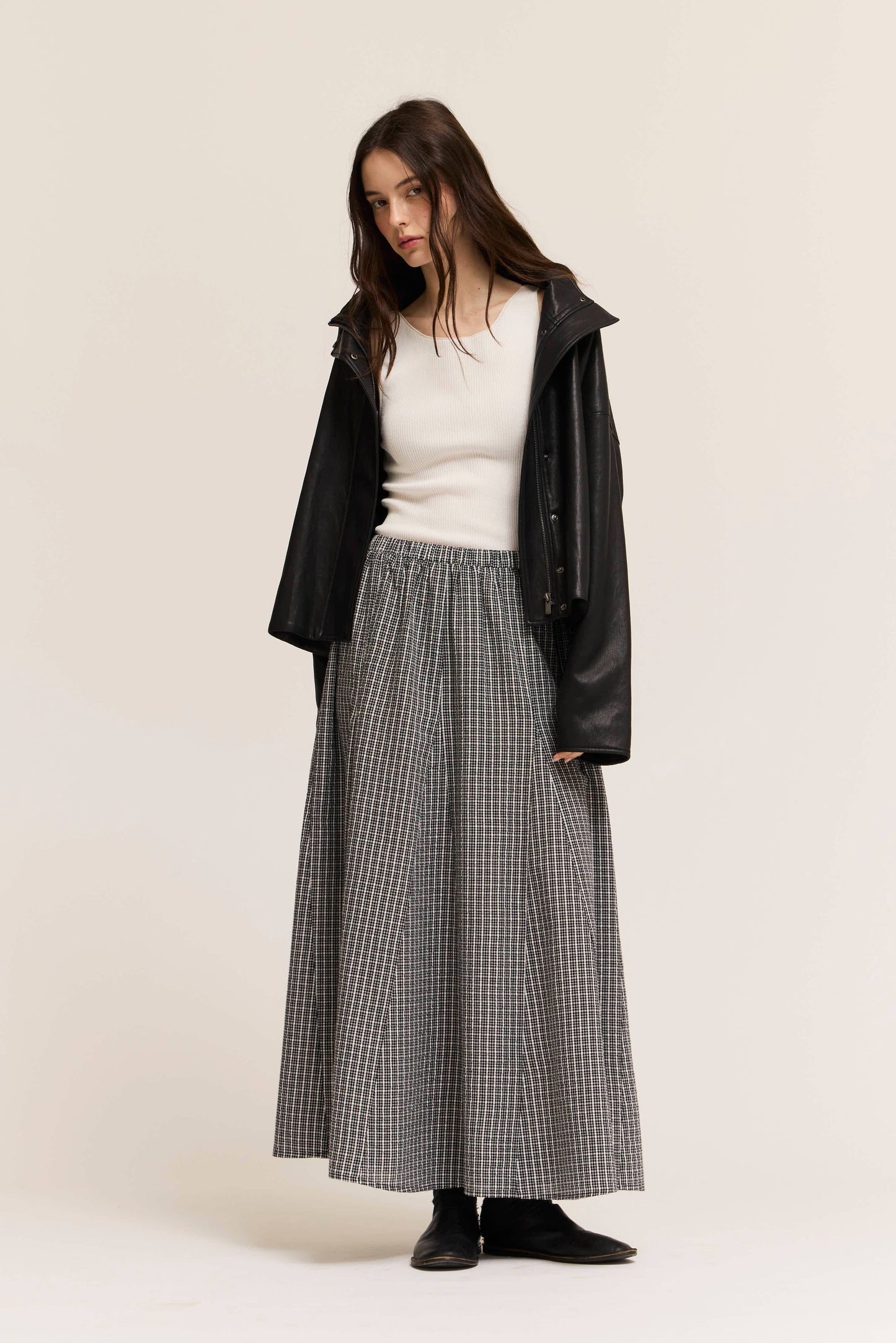 PLAID PANEL SKIRT